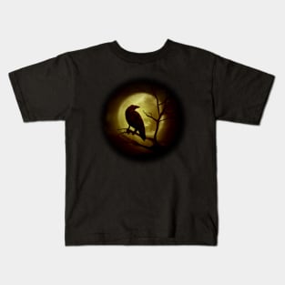 Raven and full moon Kids T-Shirt